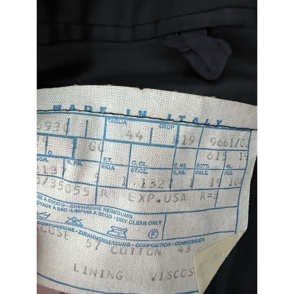 Corneliani Men Cotton Blue Velour 2 Button Italian Blazer Jacket Sport Coat - Picture 8 of 8